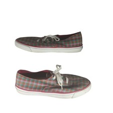 Keds Champion Sneakers Size 10M Pink Plaid Canvas Low Top Vintage Style Lace Up