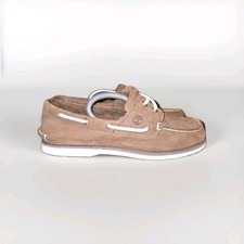 Timberland Boat Shoes Mens UK 9.5 Beige Nubuck 2 Eye Deck Shoes