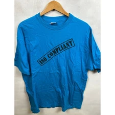 Vintage Hanes Northern Telecom ISO Complaint Blue Single Stitch Shirt Size XL.