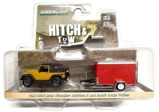 2014 Jeep Wrangler Rubicon & Cargo Trailer Set - 1:64 Greenlight Hitch Tow Pack