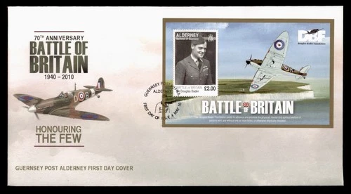 DR WHO 2010 ALDERNEY GUERNSEY FDC WWII BRITAIN BATTLE ANIV S/S L2 w29645