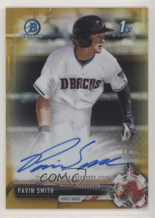 2017 Bowman Draft Chrome Pick Gold Refractor 13/50 Pavin Smith #CDA-PS Auto 4wf