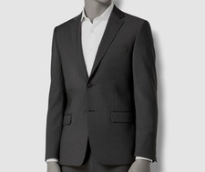  450 Calvin Klein 46L Men's Skinny Fit Gray Wool Suit Jacket Blazer Sport Coat