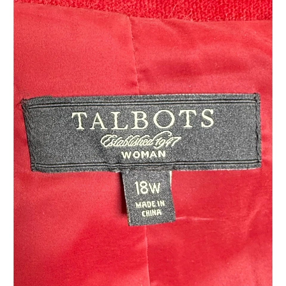 Blazer Vintage Talbots Terciopelo Rojo 18W - Ropa de Fiesta de Vacaciones, Audaz Retro Glamour Foto 3 de 4