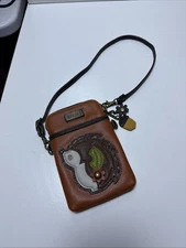 CHALA Hedgehog Cell Phone Purse Mini Crossbody Bag Faux Leather Acorn Charm