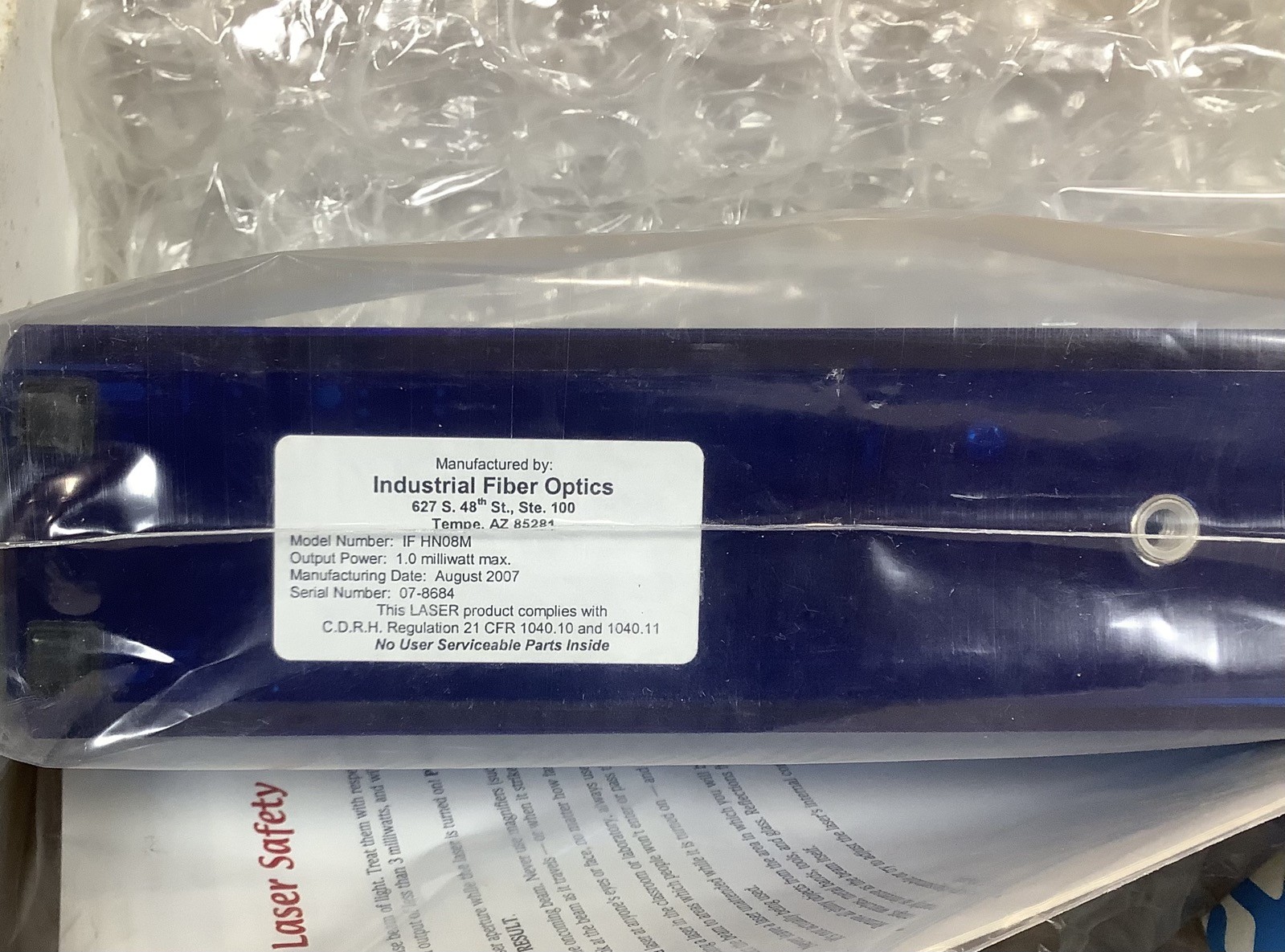 Industrial Fiber Optics Helium Neon Lasers He-Ne Lab Laser IF HN08M