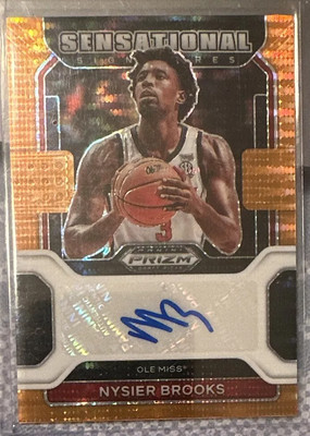 Nysier Brooks Ole Miss Basketball Panini Prizm autograph Rookie Card Auto /49 RC