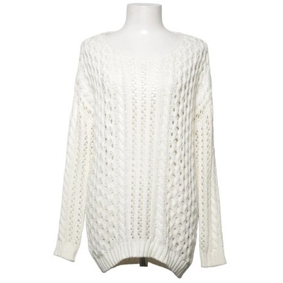 Lindex, Strickpullover, Größe: S, Weiß, Acryl, Sonstiges, Zopfstrick, Damen #AFG