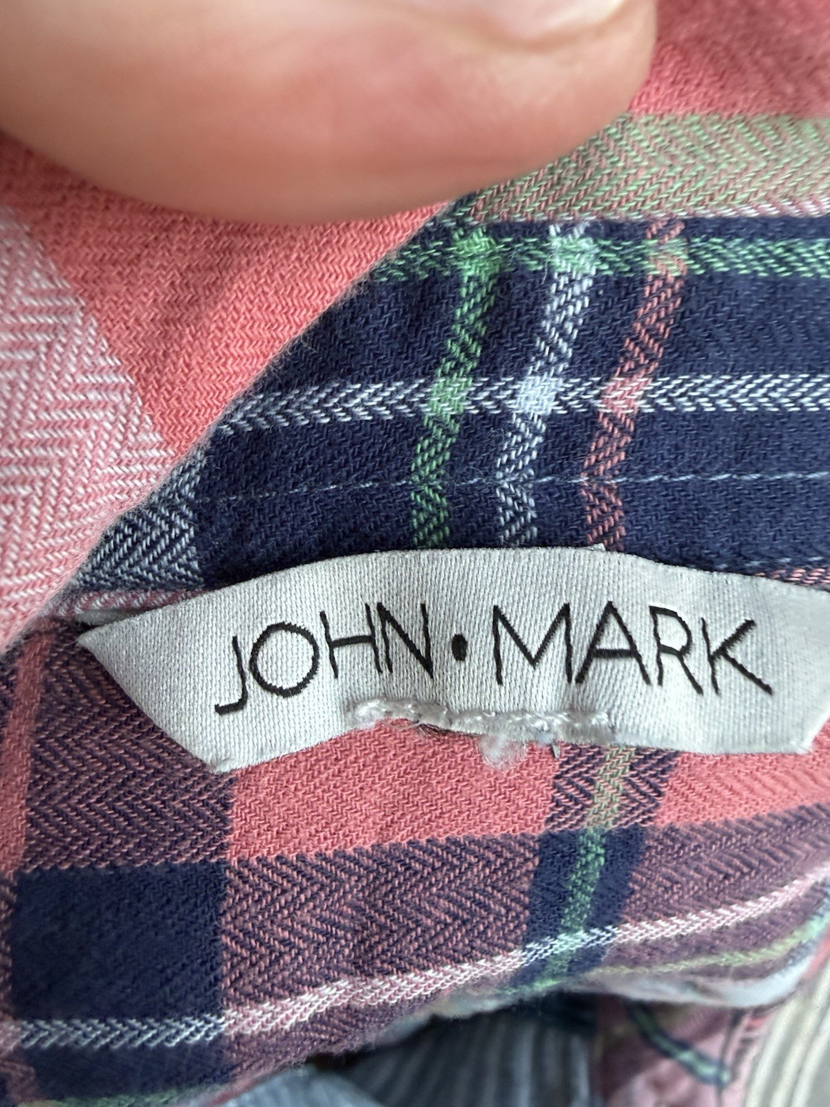 John Mark Patchwork Plaid Floral Embroidered Butt… - image 8