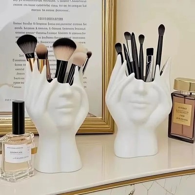 1pc Handmade Creative Human Body Art Makeup Brush Holder - A Unique And Creative