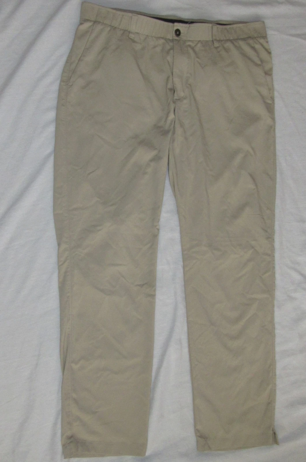 UNDER ARMOUR Showdown Stretch Khaki Performance Flat Front Golf Pants 38 x 34