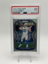 2020 Panini Prizm Justin Herbert Silver Prizm RC #325 PSA 9 MINT