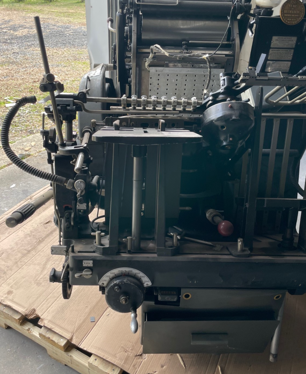 Vintage Heidelberg Windmill Platen Letterpress Printing Press Die