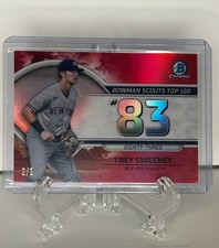 Trey Sweeney 2023 Bowman Chrome Scouts Top 100 Red Refractor 2/5 - #BTP83