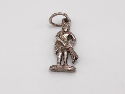 Vintage Sterlingsilber Wassermann Sternzeichen Sternzeichen 3D Mann gießt Wasser Anhänger