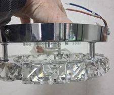 9.8" Crystal Flush Mount Ceiling Light Fixtures LED Round Mini Chandelier