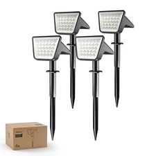 Philips 4 Packs Solar Spot Lights Outdoor Waterproof, 28 LED 7500K Solar Powered