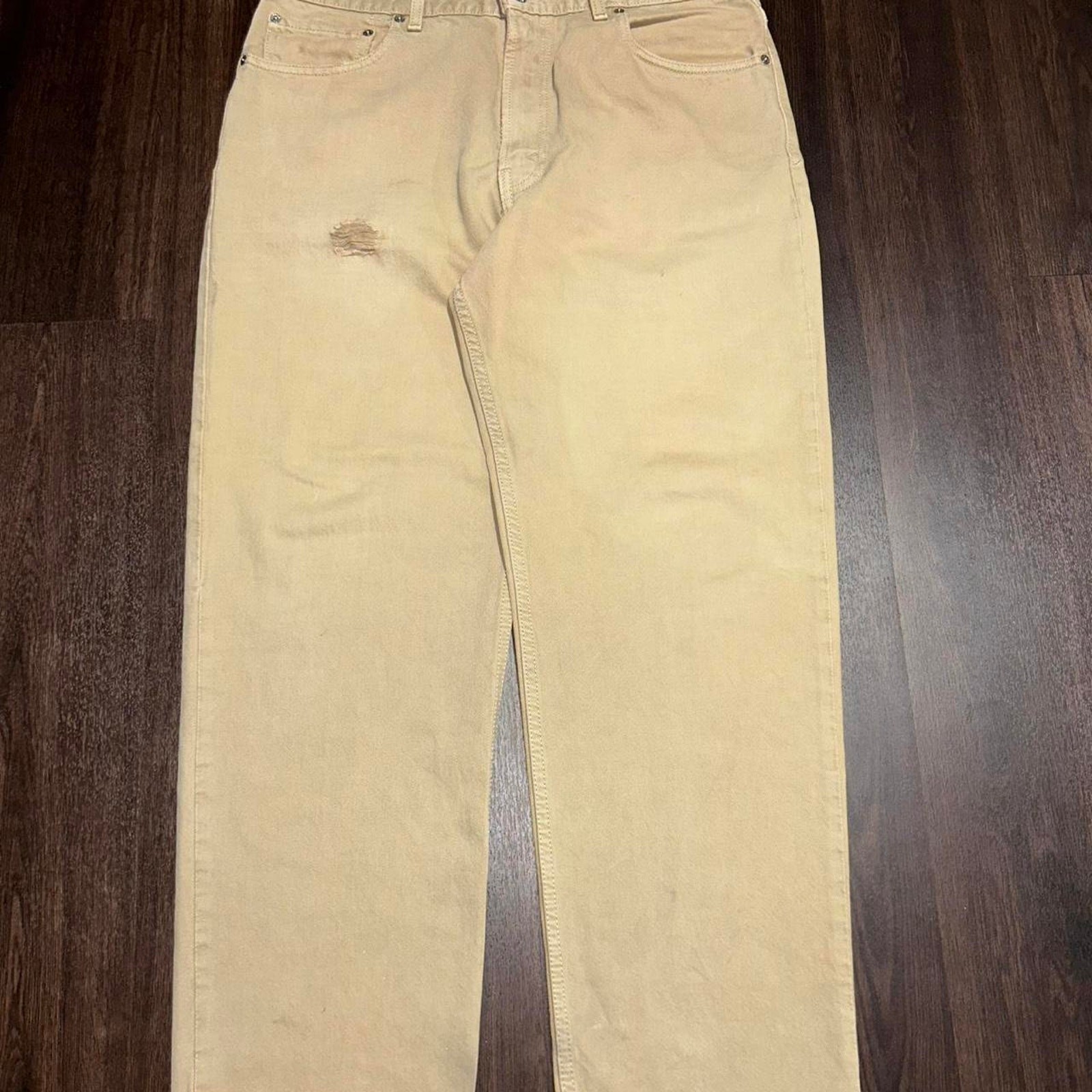 Tan W36 L30 Made In Mexico Distressed Hem