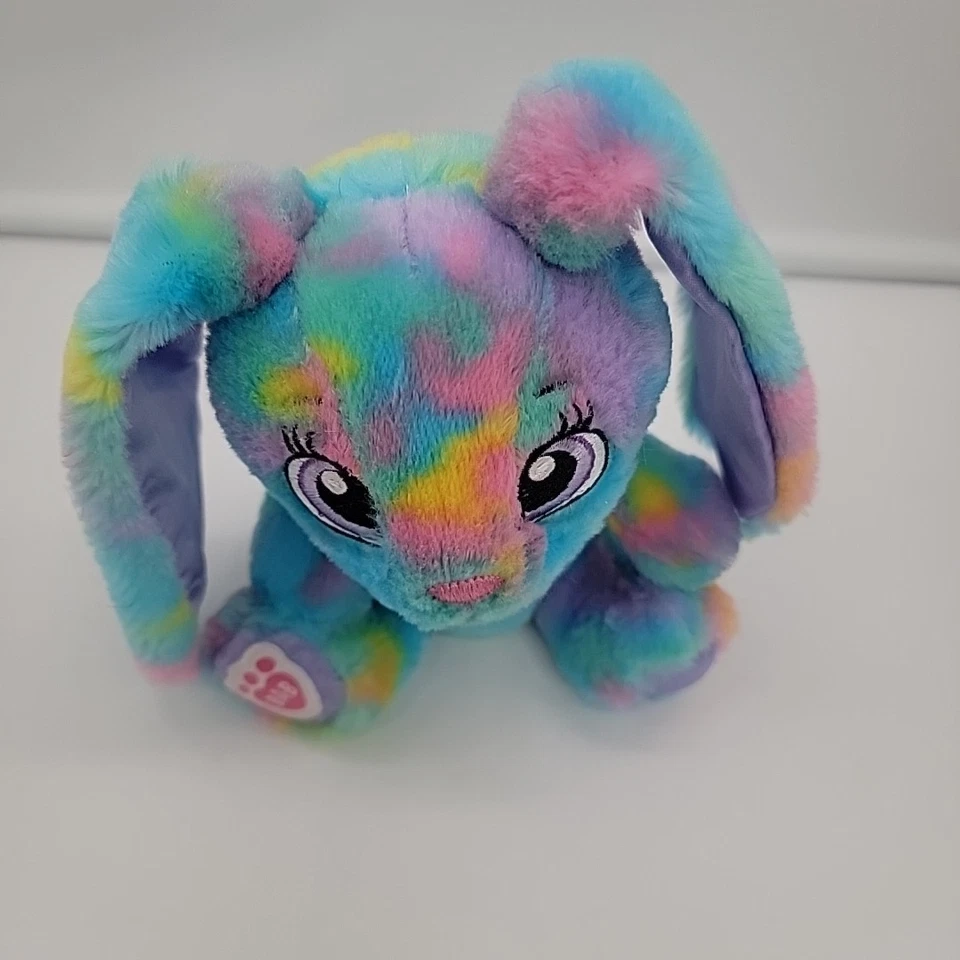 Build A Bear Small Frys Bunny Rabbit Tye Dye 6" Stitched Nose Eyes Pastel Purple - Image 4 of 4