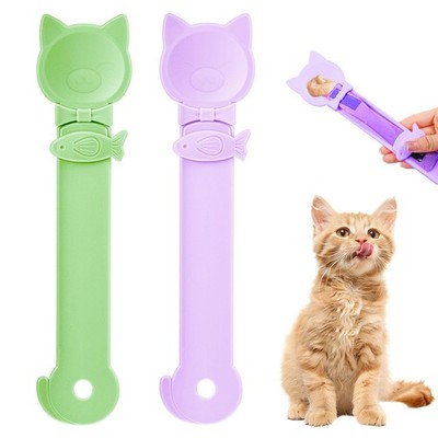 Cat Treat Spoon Squeeze Feeders, Multi-Function Kitten Strip for Wet Food