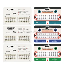 AZDENT Dental Orthodontic Brackets Mini Roth MBT 018 022 345 Hooks Metal Braces
