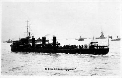 British Royal Navy Battleship Destroyer HMS Grasshopper SHIPPING OLD PHOTO