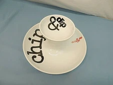 S & P PARTY, CHIP AND DIP SERVING TRAY, ONE-PIECE, CERAMIC