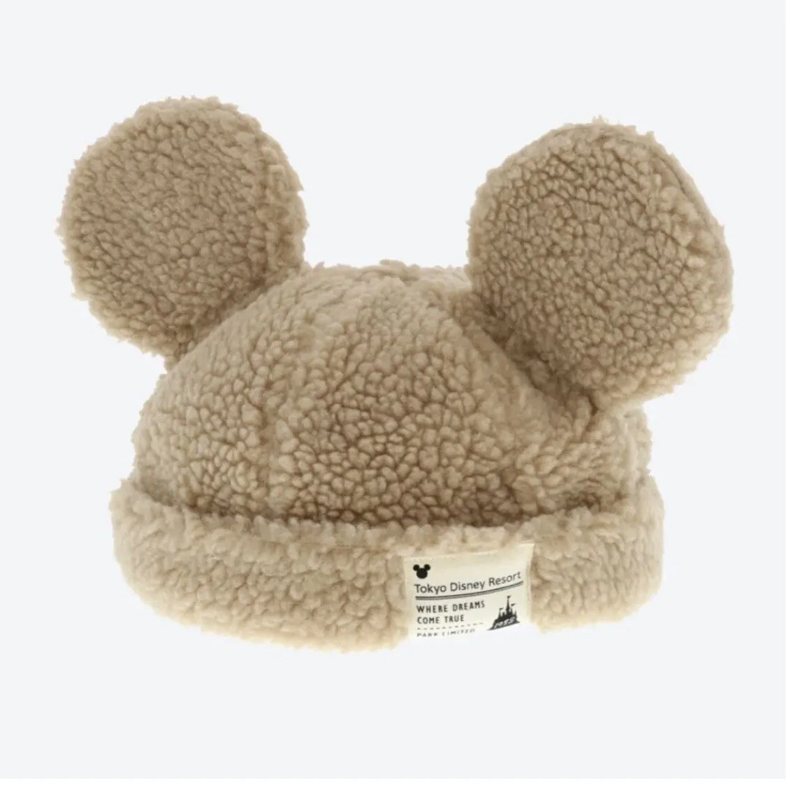 Japan Tokyo Disney Resort Store Ears HeadBand Hat Beige Fluffy CAP