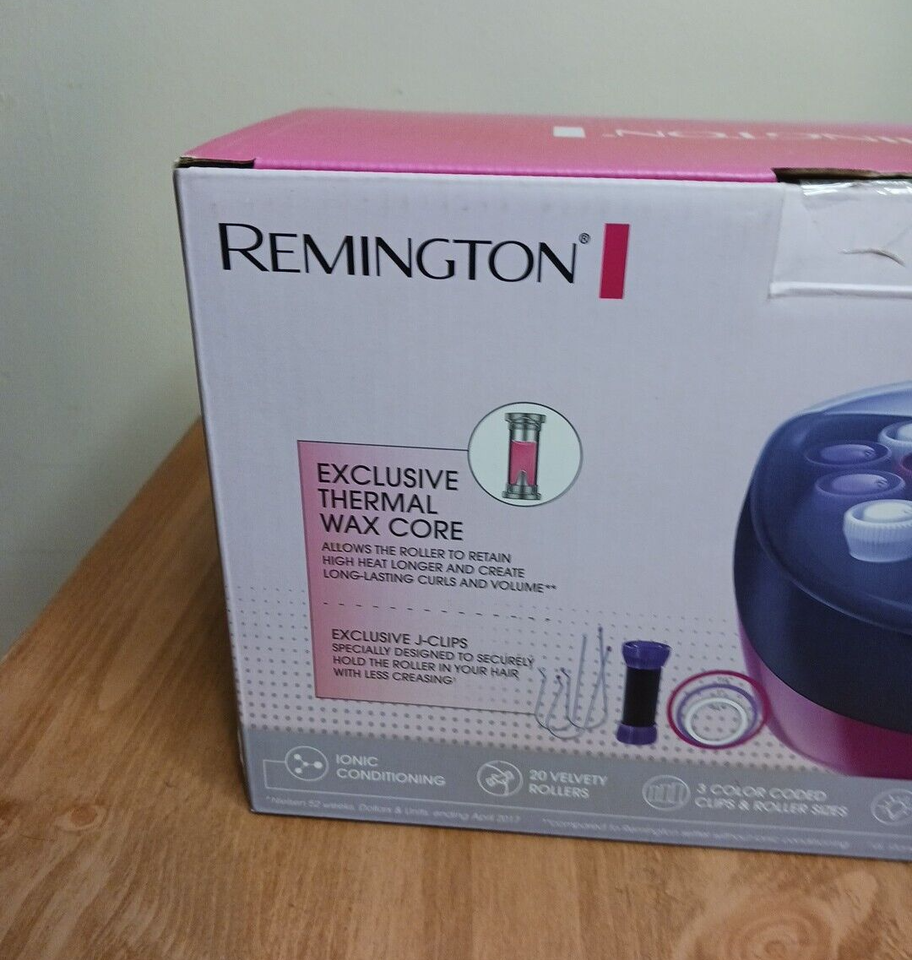 REMINGTON H5600 20 Rollers Ionic Velvet Hot Curlers Wax Core NIB