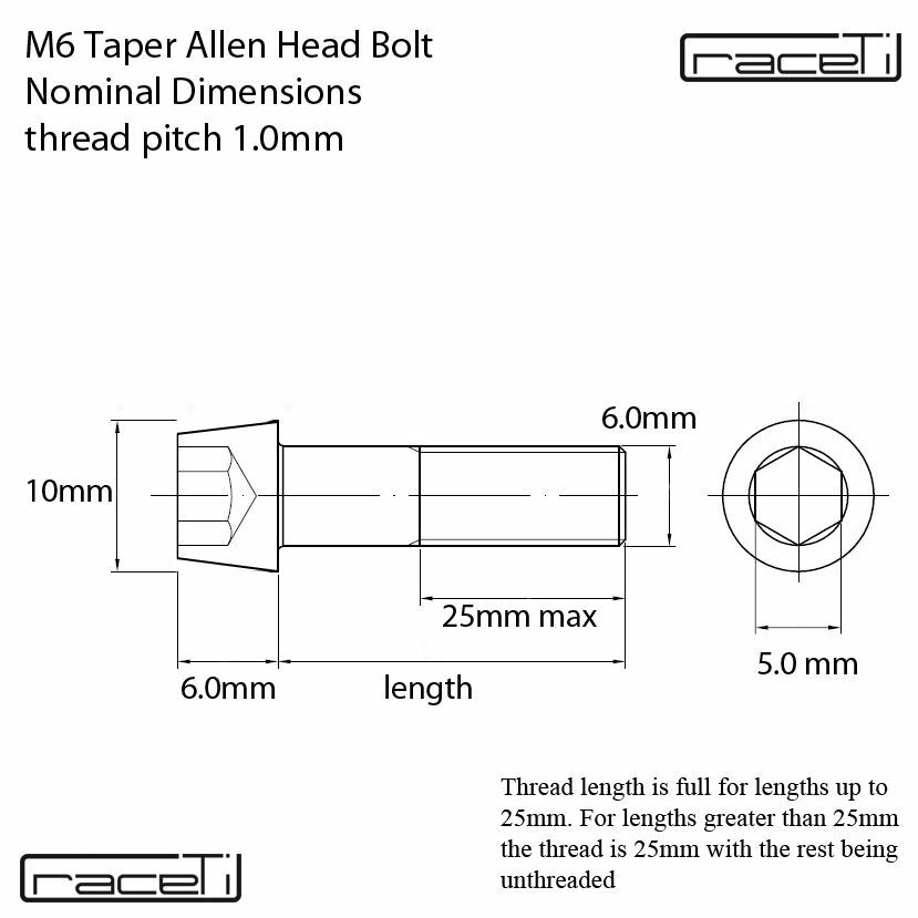 Bulloni In Titanio Gr5 M6 X 30 Mm Testa Conica – Grado 5 – Complexion TiM630