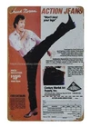 living room wall art 1980 Chuck Norris Action Jeans metal tin sign