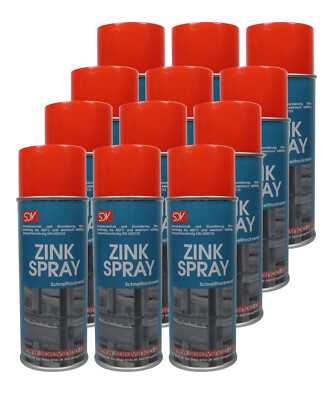 ZINKSPRAY 12x 400ml Zinkstaub Rostschutz Grundierung Zinc Spray Zinkspray dunkel