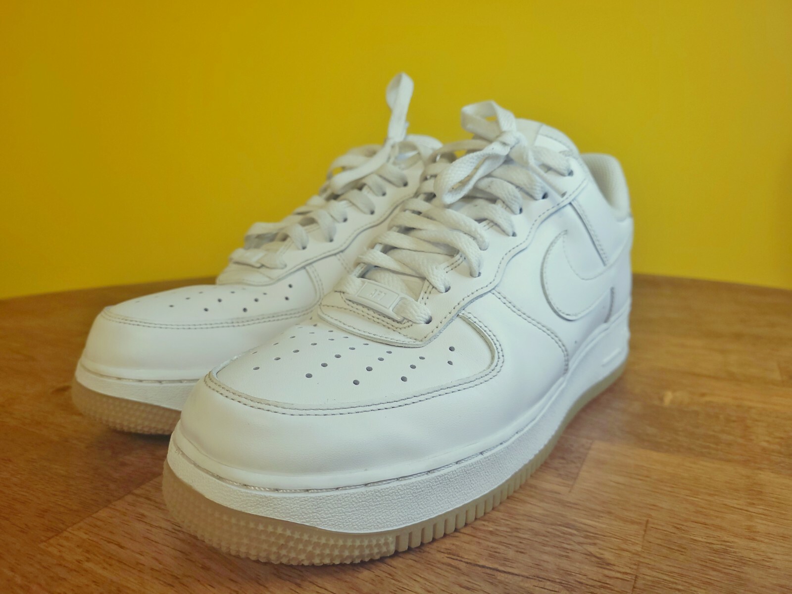 white air forces with brown sole