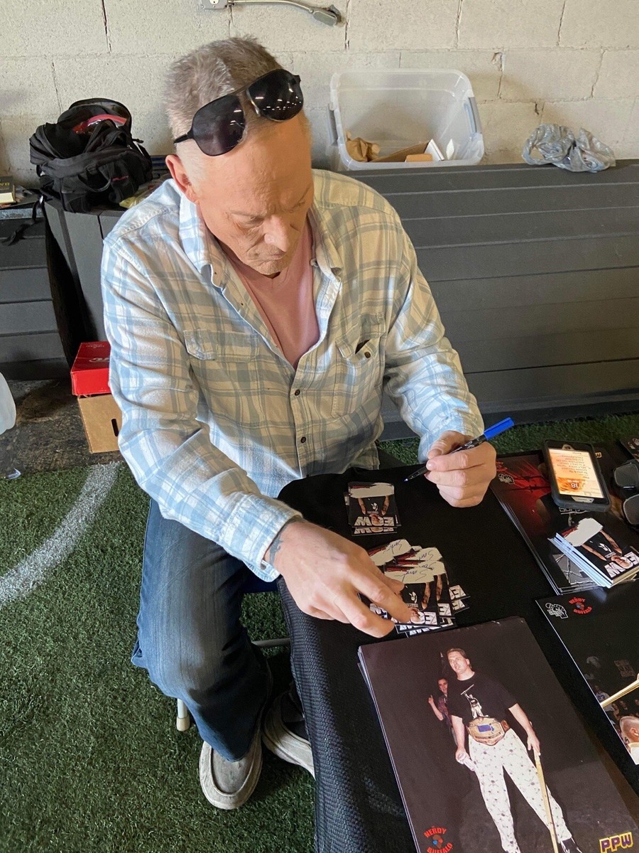 ECW Sandman auto card signed wwe aew hak wcw | eBay