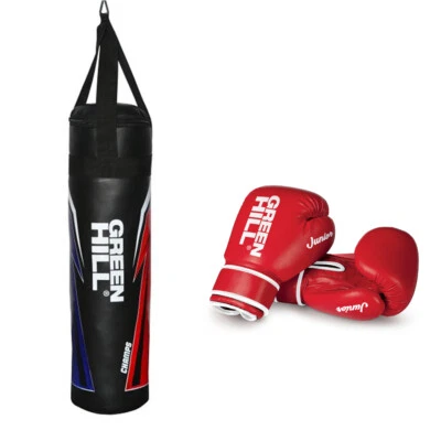 GREEN HILL SACCO DA BOXE BAMBINO SIMILPELLE PUGILATO PIENO BOXING PUNCHING BAG