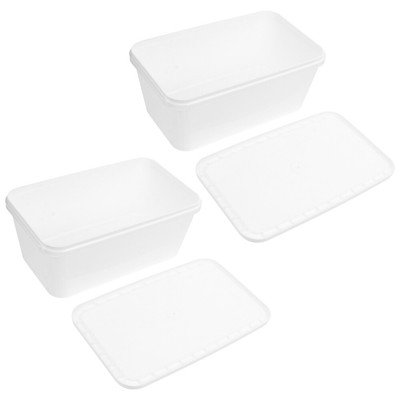  2 Pcs Airtight Ice Cream Box Versatile Container Freezer Storage Tub