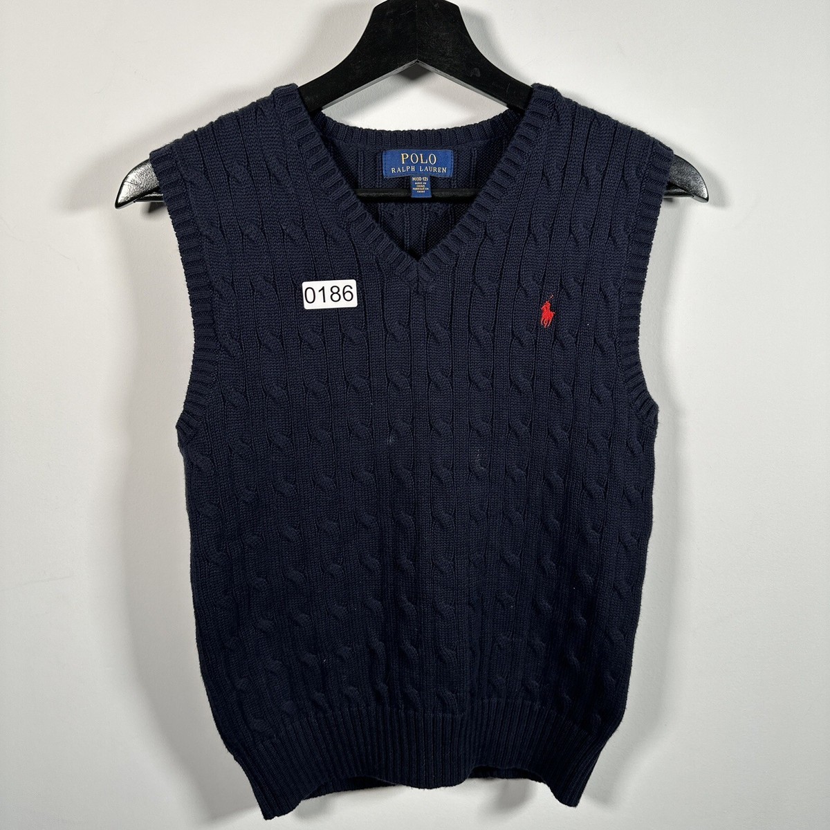 【POLO RALPH LAUREN】◆UNISEX◆CABLE KNIT VEST◆【正規品】 Polo Ralph Lauren Unisex Youth Size Medium 10-12 Cable Knit