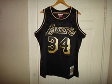 Shaquille O'Neal 1996-97 Mitchell & Ness Lakers Black Gold Swingman Jersey $130