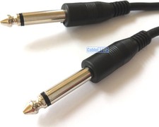 SHORT 15cm GUITAR 6.35mm MONO 1/4" JACK AUDIO PATCH LEAD AMP KEYBOARD CABLE