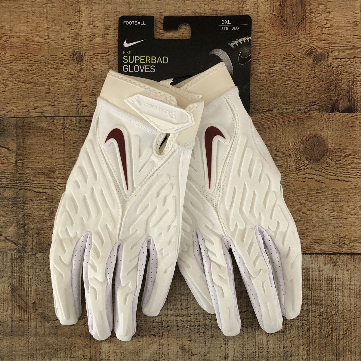 Nike Superbad Gloves L ホワイト　アメフト Nike Superbad 5.0 Alpha Football Gloves Men White/White