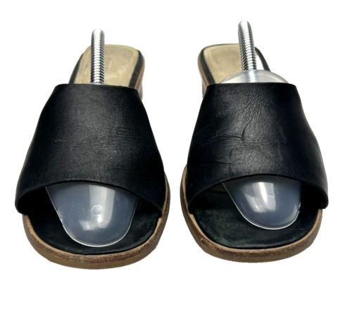 Everlane Black Leather Modern Flat Slide Womens Sandals size 10 Slip On ...
