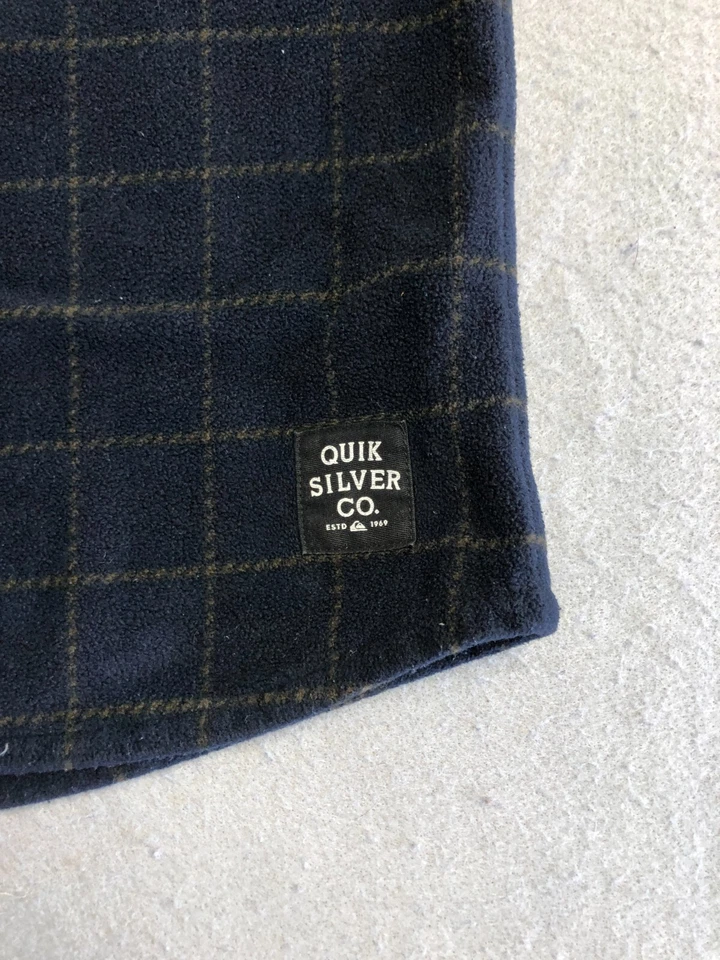 Quiksliver Snap Up Fleece Shirt Mens XL Regular Fit Plaid Blue Collared - Изображение 2 из 4