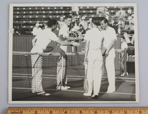 Vintage Type 1 Tennis Photo 1933 Fred Perry Elsworth Vines John Van Ryn HGN Lee