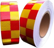 Hi Vis Viz DIY Chequer Chequered Reflective Stickers Vinyl Self-Adhesive Tape