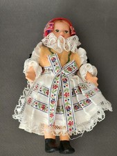 Vintage Czech Girl Rubber Doll in Traditional Haná Region Clothes 4.5"