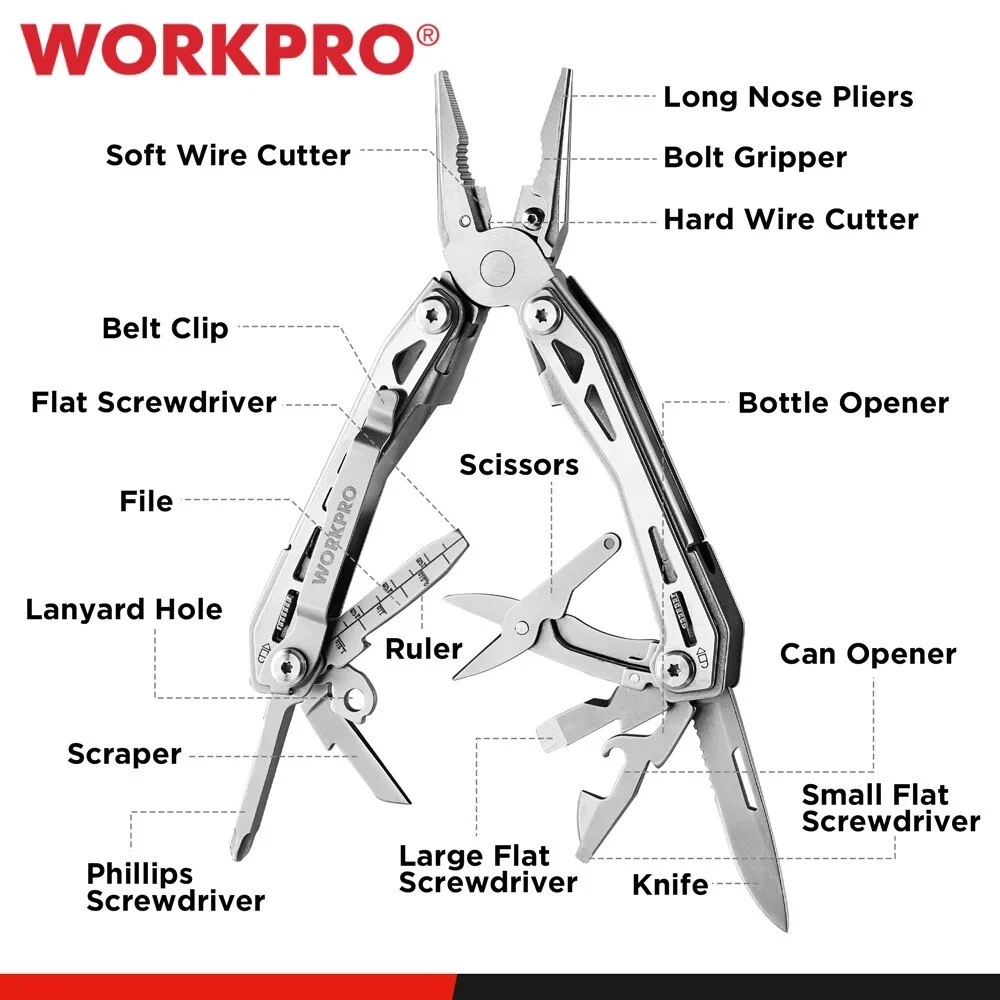 Multi Tool Plier Wire Stripper Folding Portable Pocket Pliers Outdoor Camping