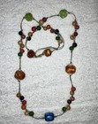 Handmade Tagua Nut Necklace Wax Cord, Multicolor, No closure