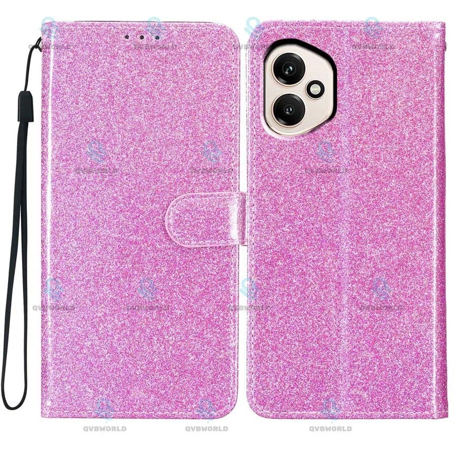 Glitter Leather Wallet Phone Case for Huawei Honor 400 90 70 50 X6A X9C X8A X8C - Image 3 of 4