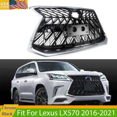 Fit 2016-2021 Lexus LX570 Luxury Grill Front Upper Grille Chrome