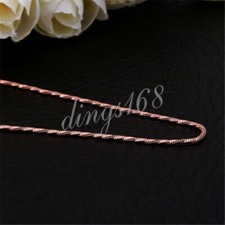 18K Rose Gold Filled 17'' 2.5" Classic 1.5mm Wide Twisted Chain Necklace H818